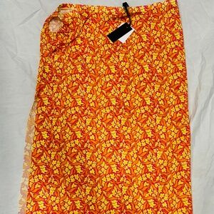 NWT Kendall + Kylie Swim Skirt Cover Up Womens X-Large Floral Beach Cruise